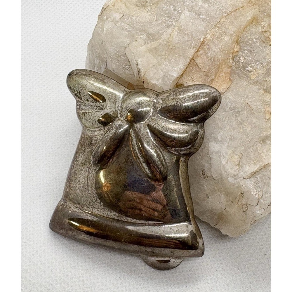 Vintage Taxco Mexico Puffy Bell Sterling Silver Brooch Pin Pendant 18.9g Retro - Picture 7 of 9